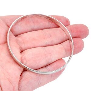 Vintage Taxco Sterling Silver 925 5.5mm Bangle Bracelet 8”